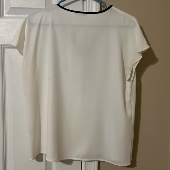 Calvin Klein Cream Blouse with Black Accent - Picture 2 of 2